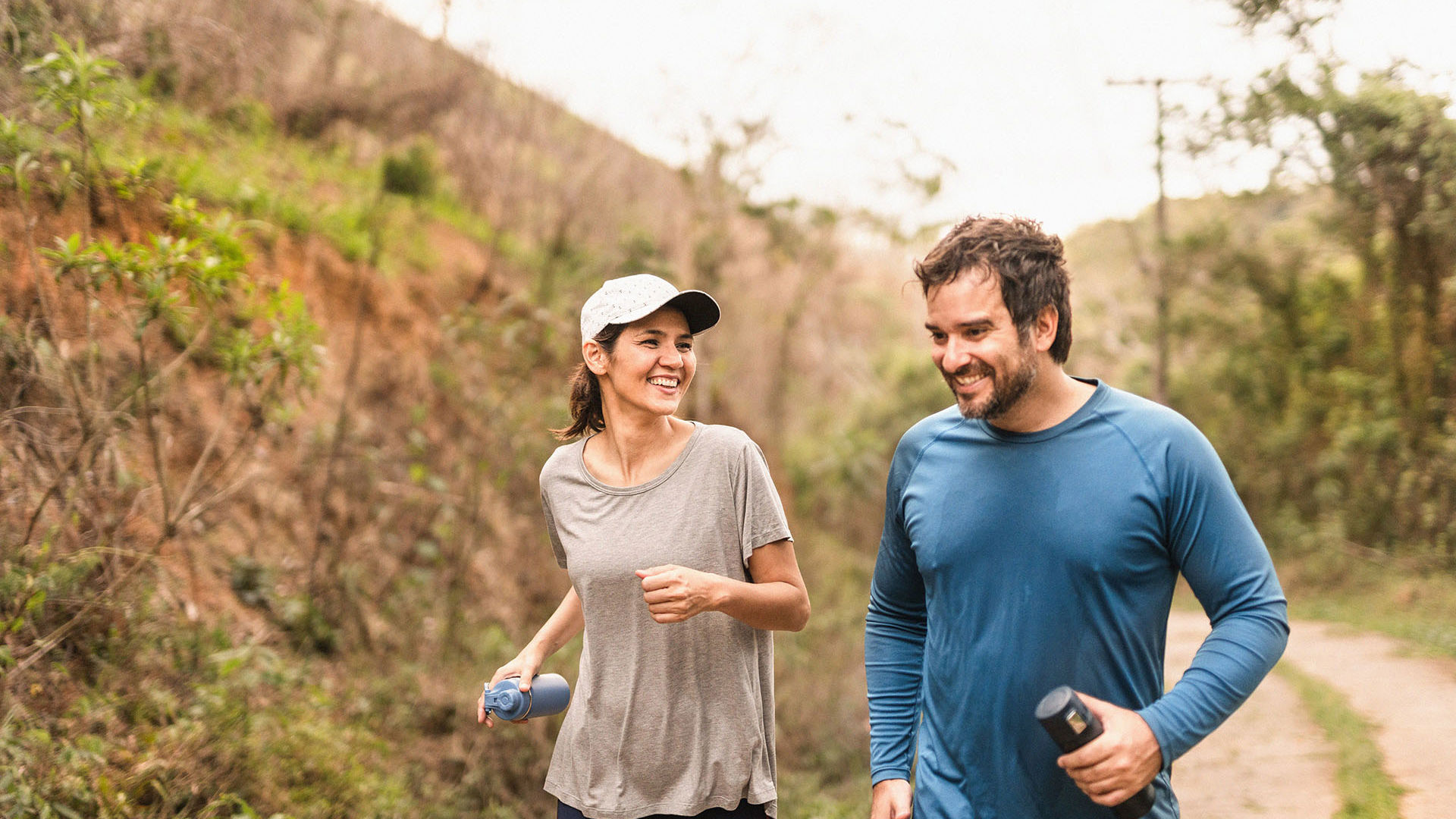 Couple out jogging together