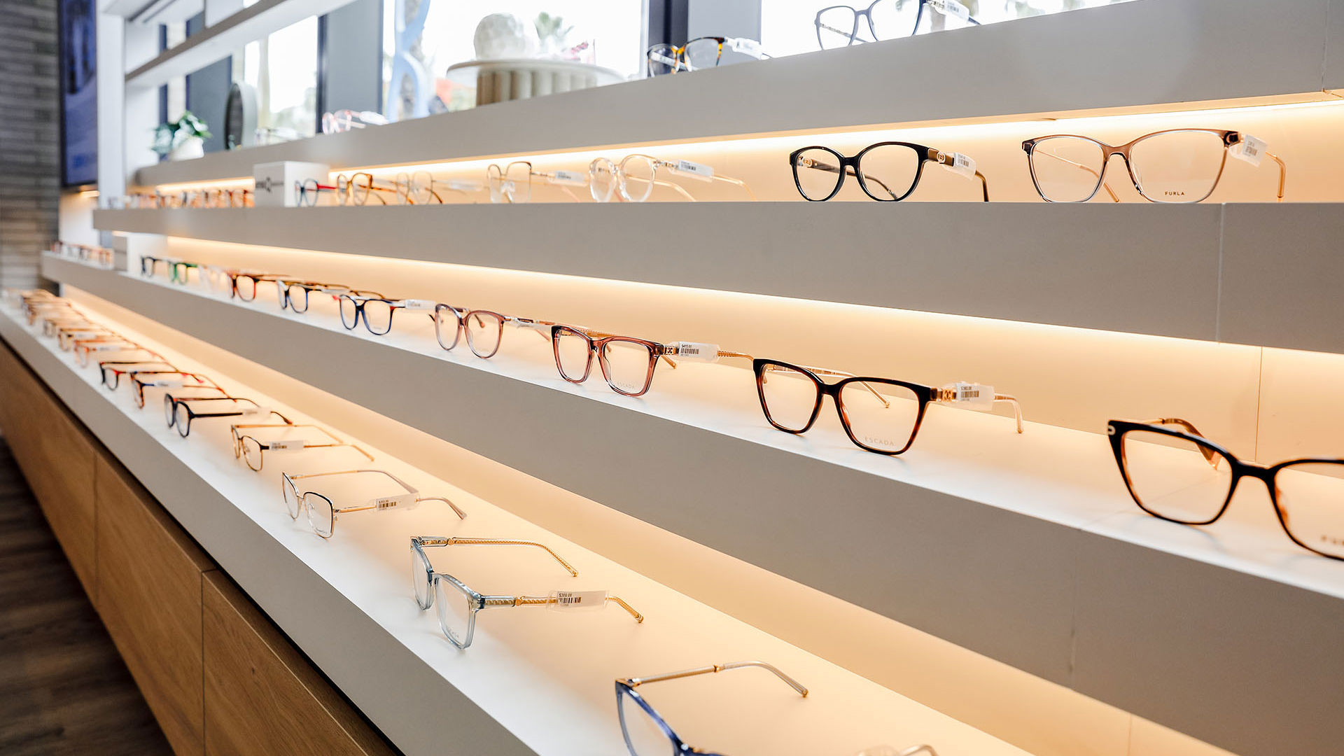 Wide range of designer frames available at GMHBA Eye Care