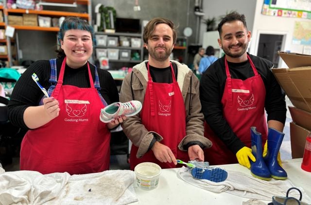 three gmhba staff volunteering and giving back to the community